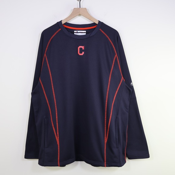 Majestic Other - 2015 Majestic Cleveland Indians Authentic Training Pullover XL Navy Blue MLB Top